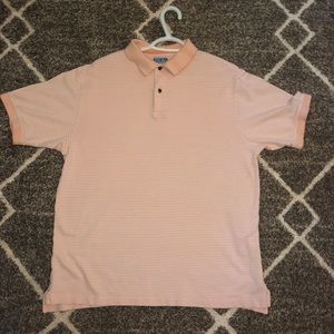 Jos A Bank Orange and white striped Polo
